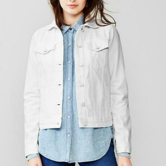 white denim jacket gap